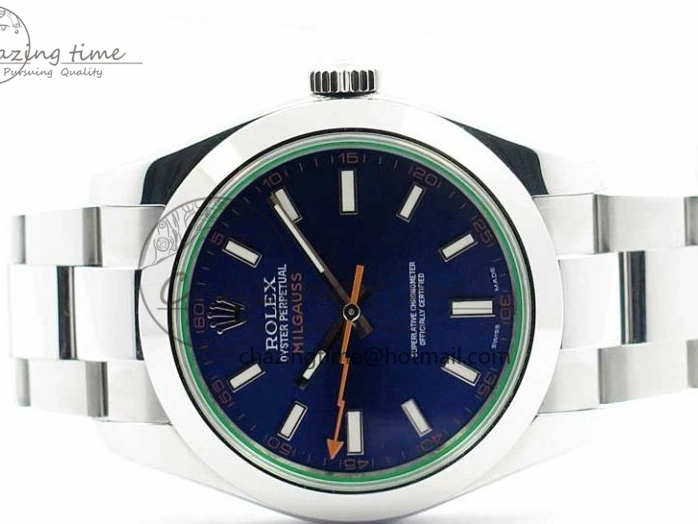 MiroTime 0226 Milgauss 116400 GV Noob 1:1 Green Sapphire Blue Dial on SS Bracelet A Thermal 3124